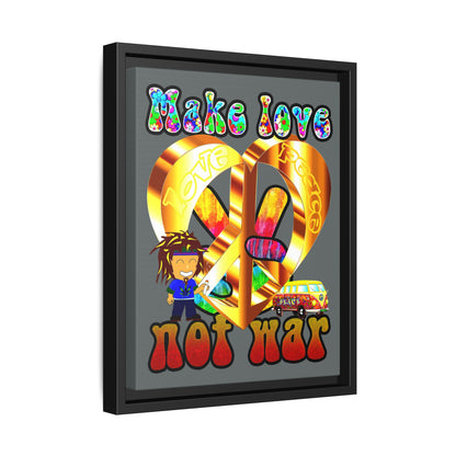 love peace - framed canvas art (dark grey)