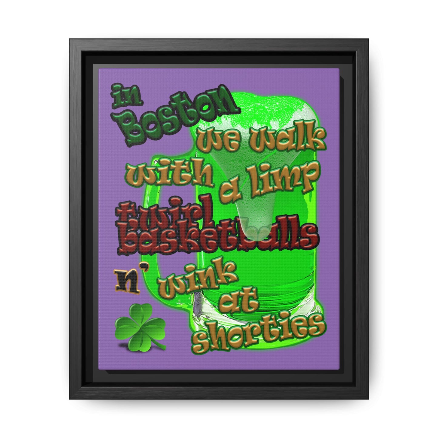 celtics logo - framed canvas art (light purple)