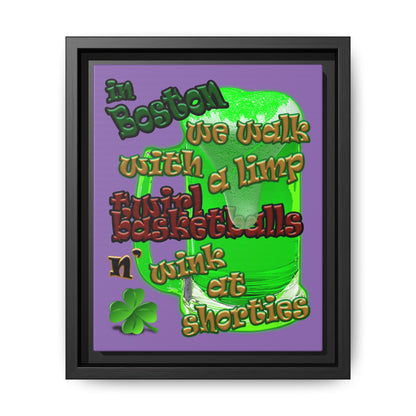 celtics logo - framed canvas art (light purple)