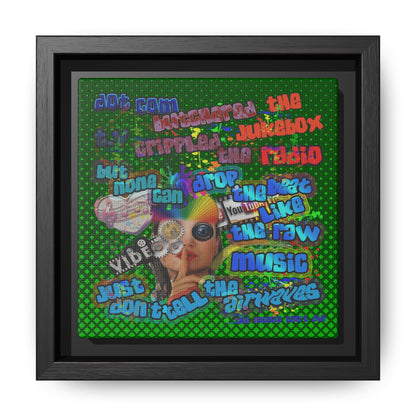 drop the beat - framed canvas art (logo green)