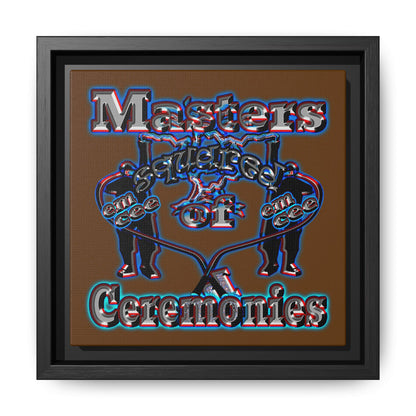 em cee squared - framed canvas art (brown)