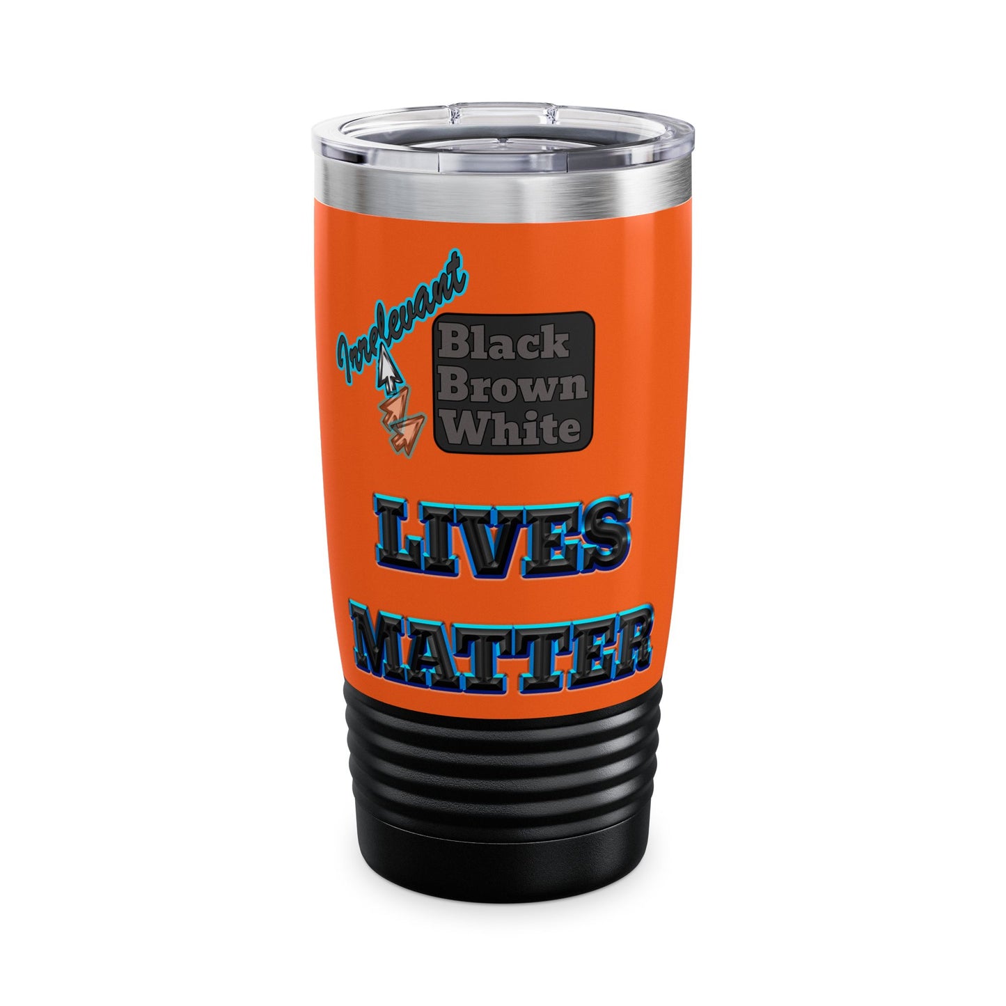 irrelevant - Ringneck Tumbler, 20oz (orange)