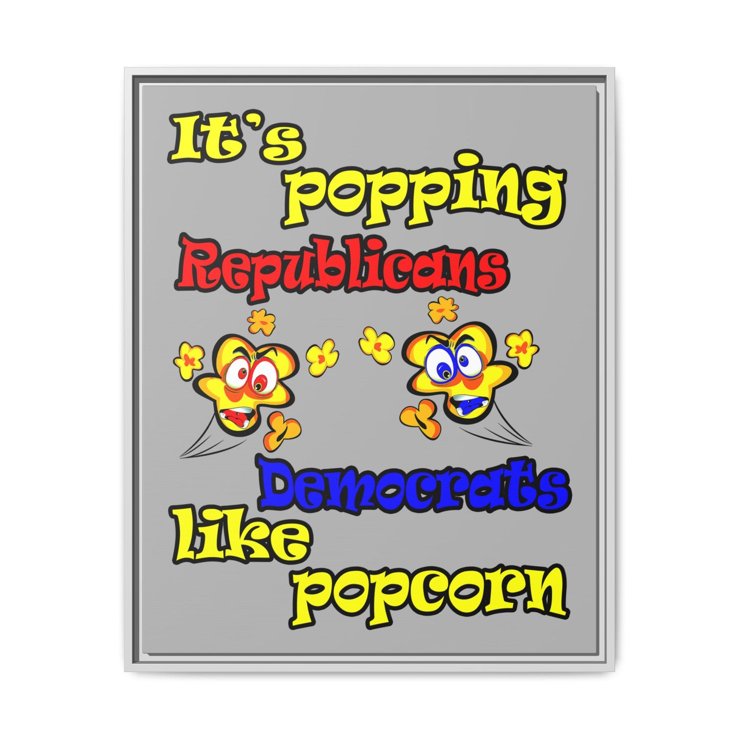 popping like popcorn - framed canvas art (light grey)