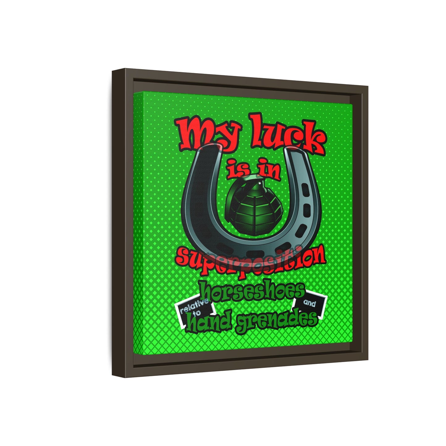 my luck - framed canvas art (logo green)