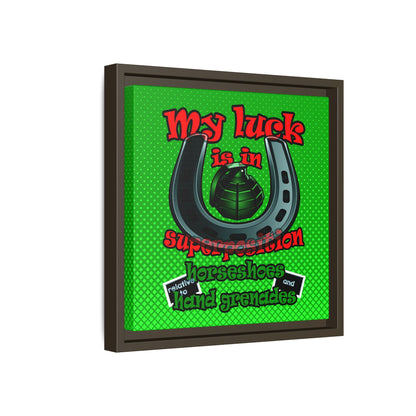 my luck - framed canvas art (logo green)