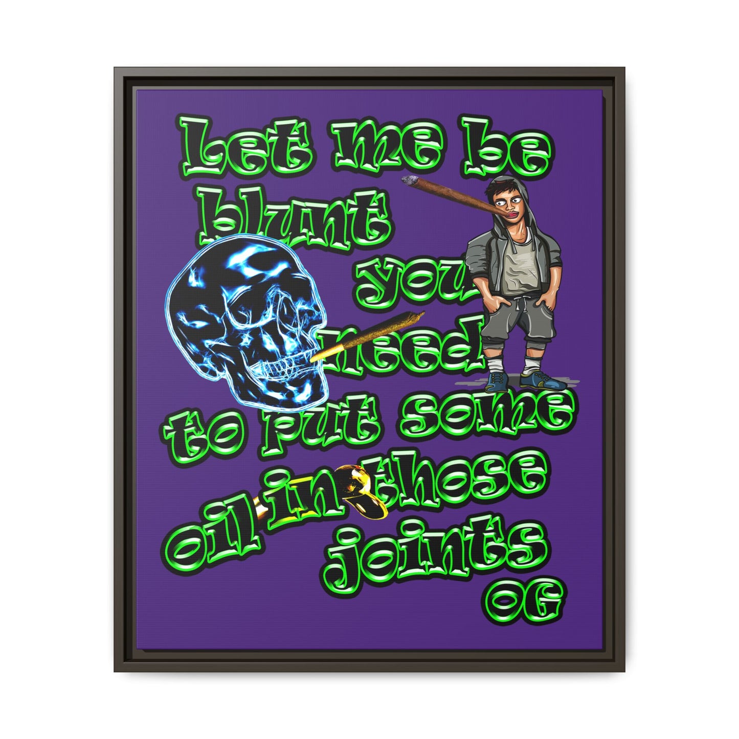 og - framed canvas art (purple)