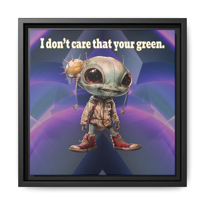 I don't care that your green - framed canvas art (grey-pink wave)