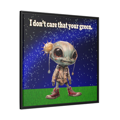 I don't care that your green - framed canvas art ('snoops' background)