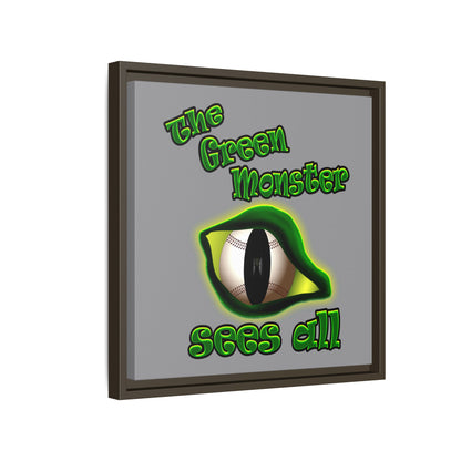 green monster - framed canvas art (grey)