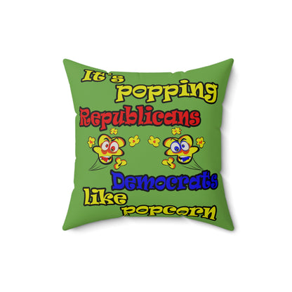 popping like popcorn - Faux Suede Square Pillow - (green)