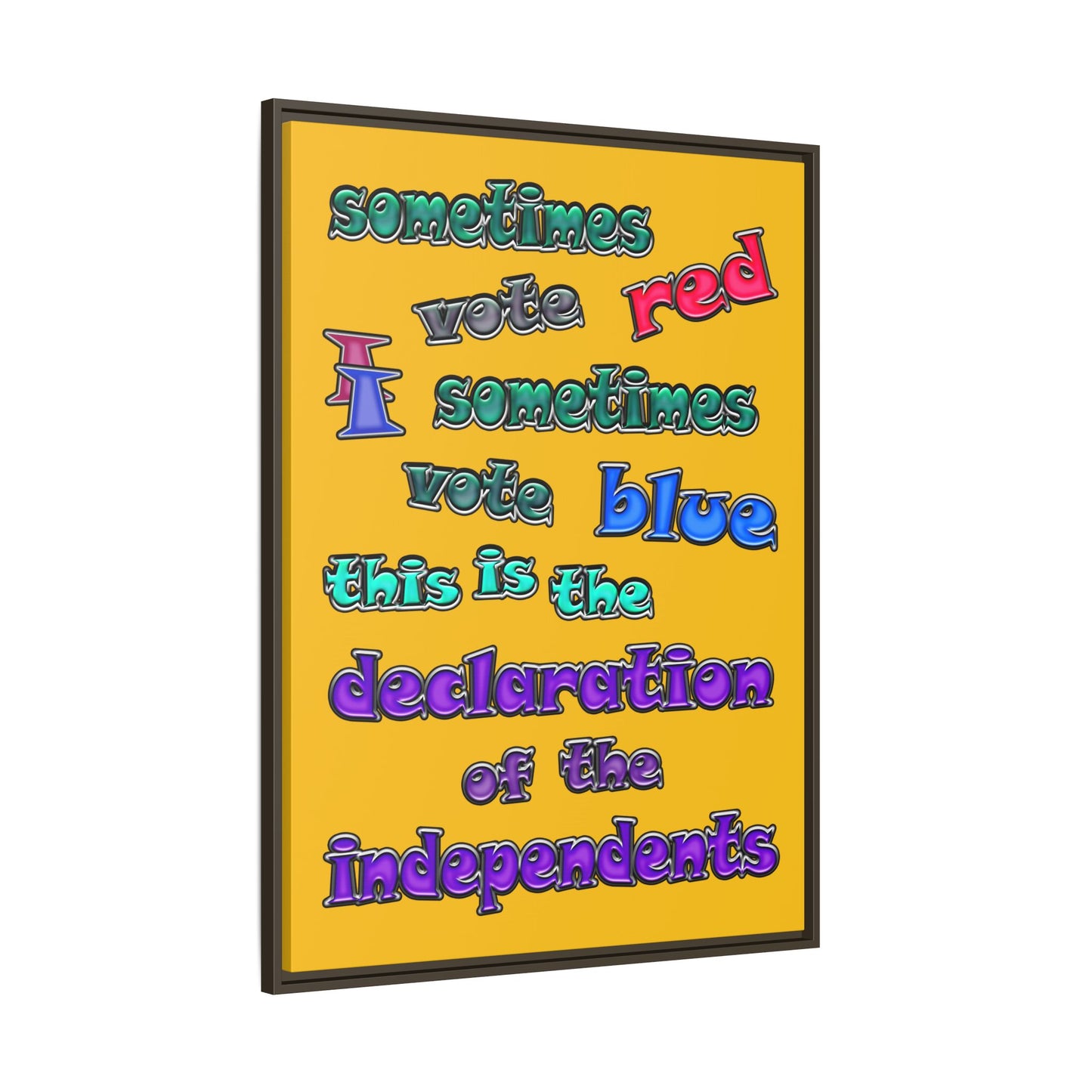 declaration of the independents - framed canvas art (yellow)