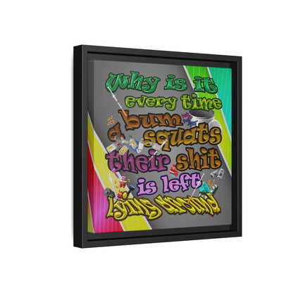 the bum's shit - framed canvas art (rainbow split)
