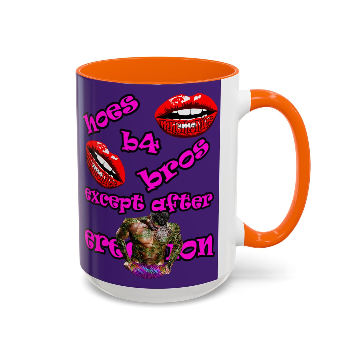 hoes b4 bros - Accent Mug (purple)