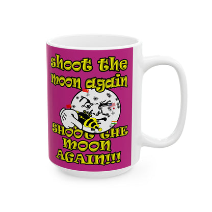 shoot the moon again - White Mug (pink)