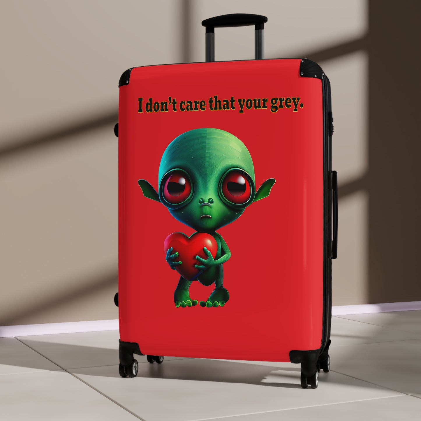 I don't care that your grey - Suitcase (red)
