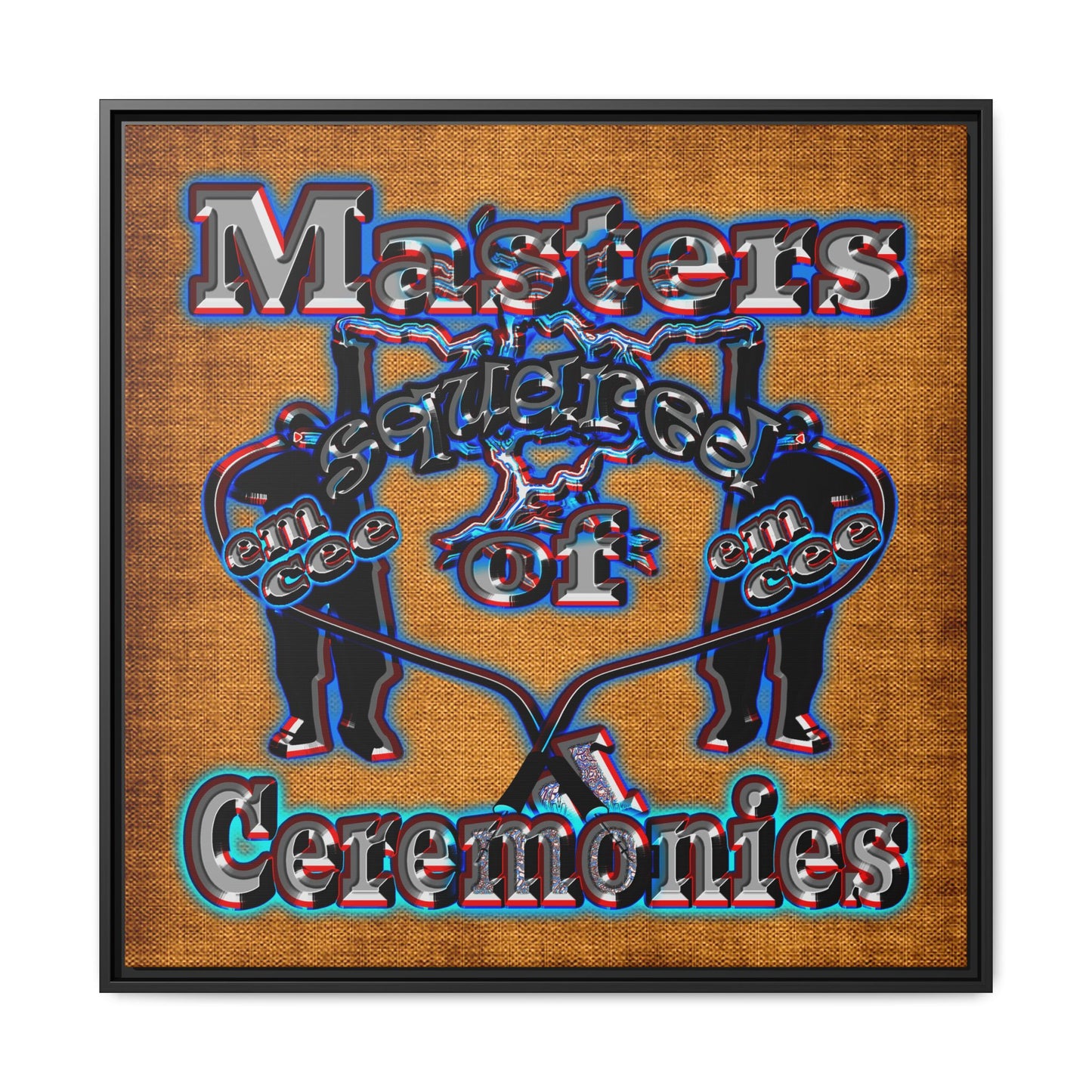 em cee squared - framed canvas art (brown papyrus)