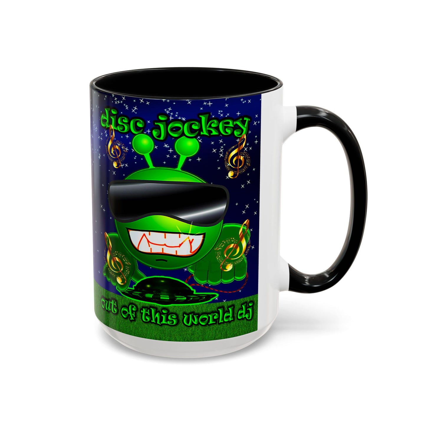 disc jockey - Accent Mug ('snoops' background)