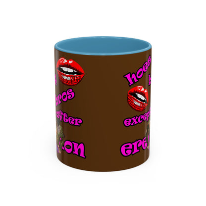 hoes b4 bros - Accent Mug (brown)