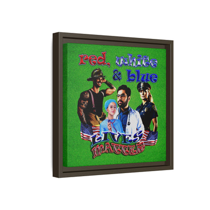 rw&b lives matter - framed canvas art (green turf)