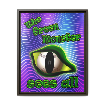 green monster - framed canvas art (purple wave)