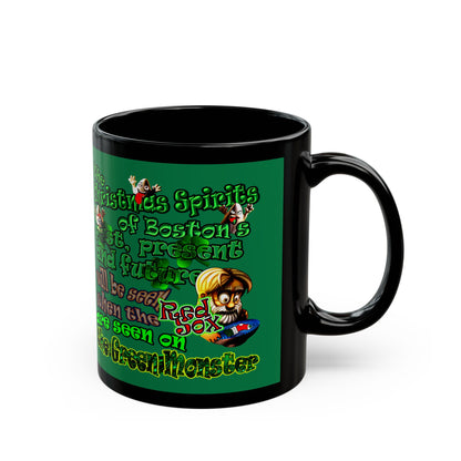 christmas spirits of boston - Black Mug (dark green)