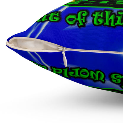 disc jockey - Spun Polyester Square Pillow - (blue-white wave)