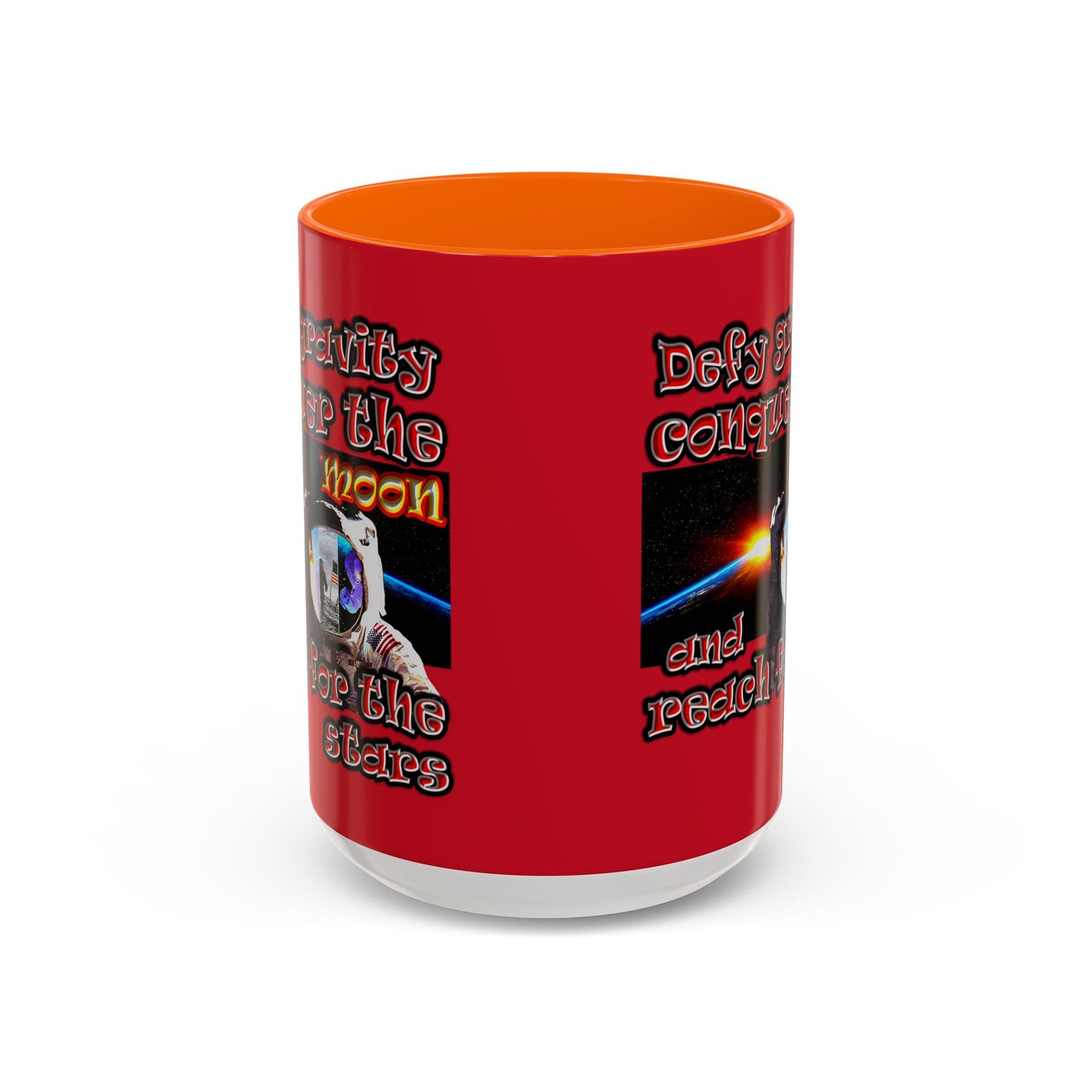 defy conquer reach - Accent Mug (dark red)