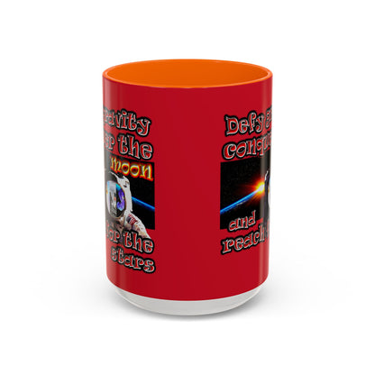 defy conquer reach - Accent Mug (dark red)