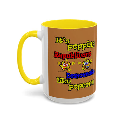 popping like popcorn - Accent Mug (light brown)