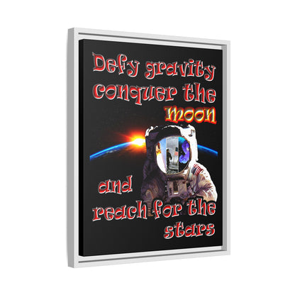 defy conquer reach - framed canvas art (black)
