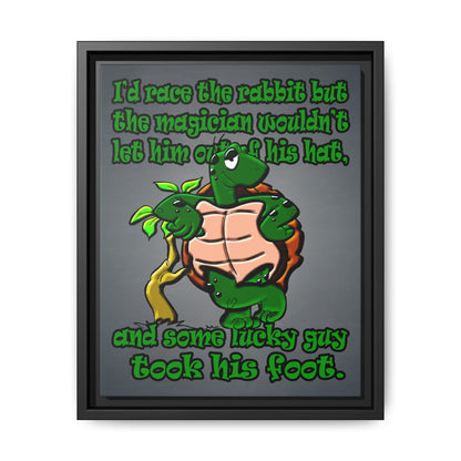 turtle race - framed canvas art (grey-light grey)