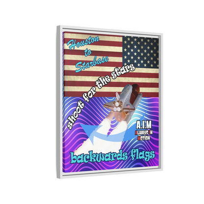 shoot for the stars - framed canvas art (purple wave)