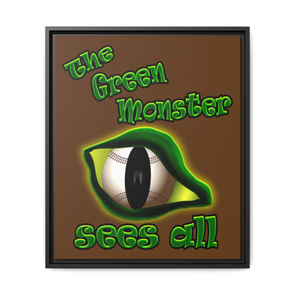 green monster - framed canvas art (brown)