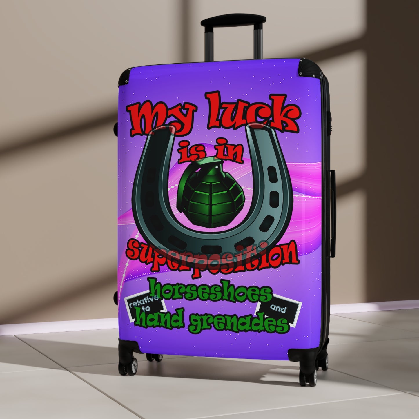 my luck - Suitcase (purple-pink wave)