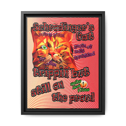 schrodinger's cat - framed canvas art (yellow-orange wave)