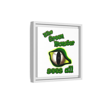 green monster - framed canvas art (white)
