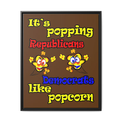 popping like popcorn - framed canvas art (brown)