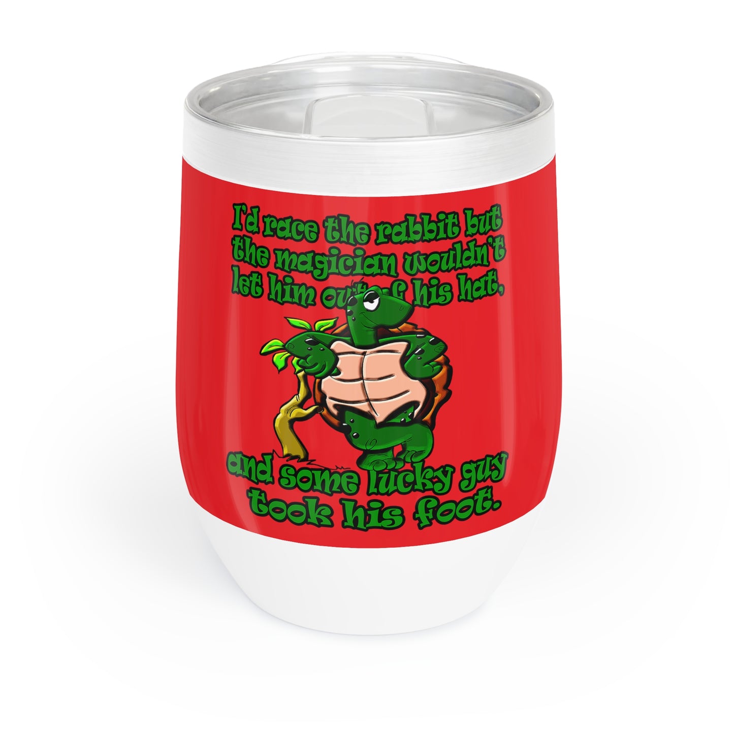 turtle race - Chill Wine Tumbler (red)