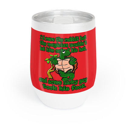 turtle race - Chill Wine Tumbler (red)