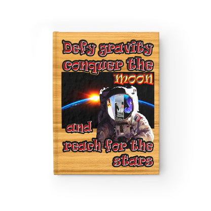 defy conquer reach - journal-blank (butterscotch wood finish)