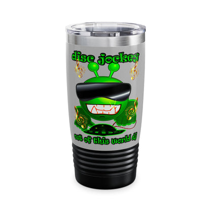 disc jockey - Ringneck Tumbler, 20oz (light grey)
