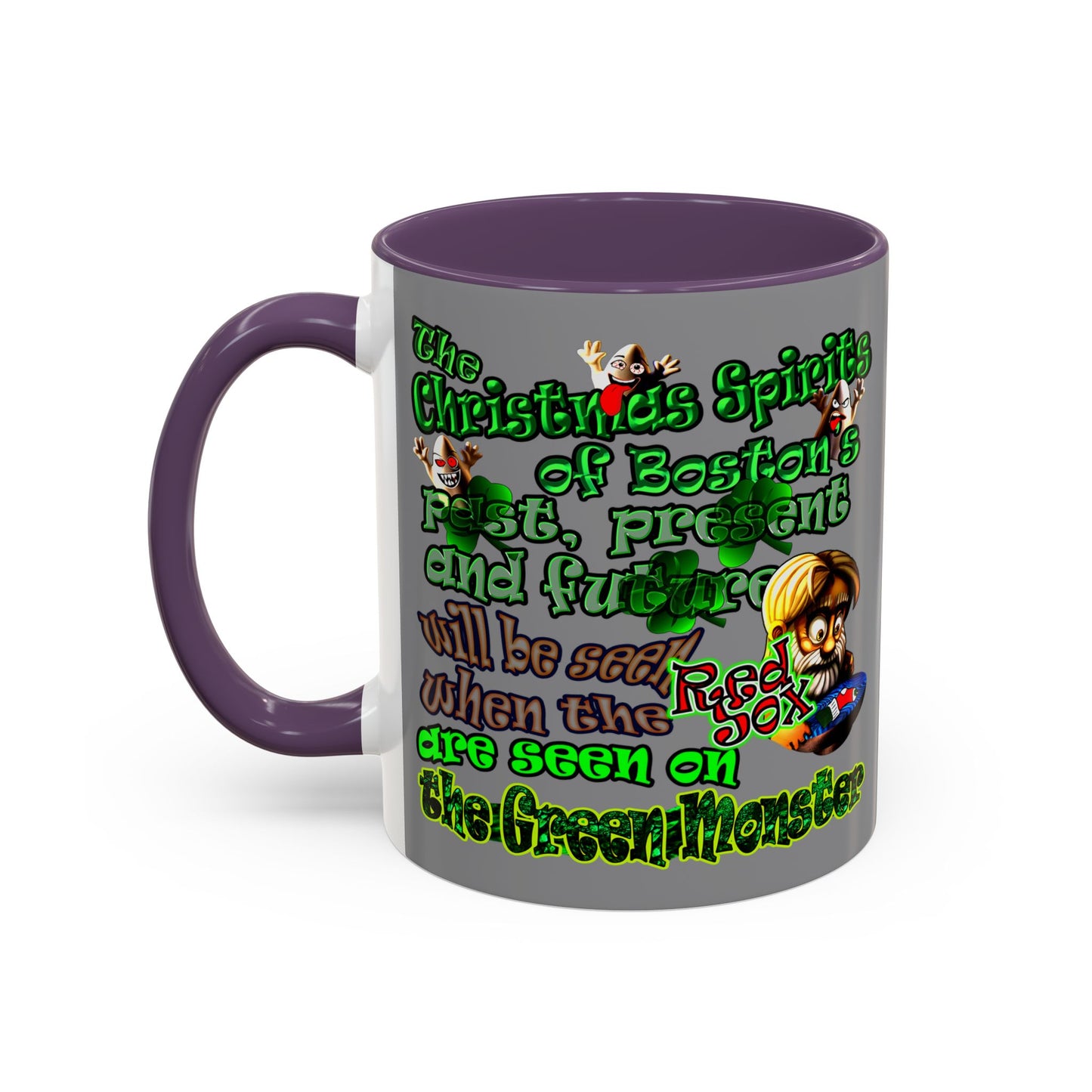 christmas spirits of boston - Accent Mug (grey)
