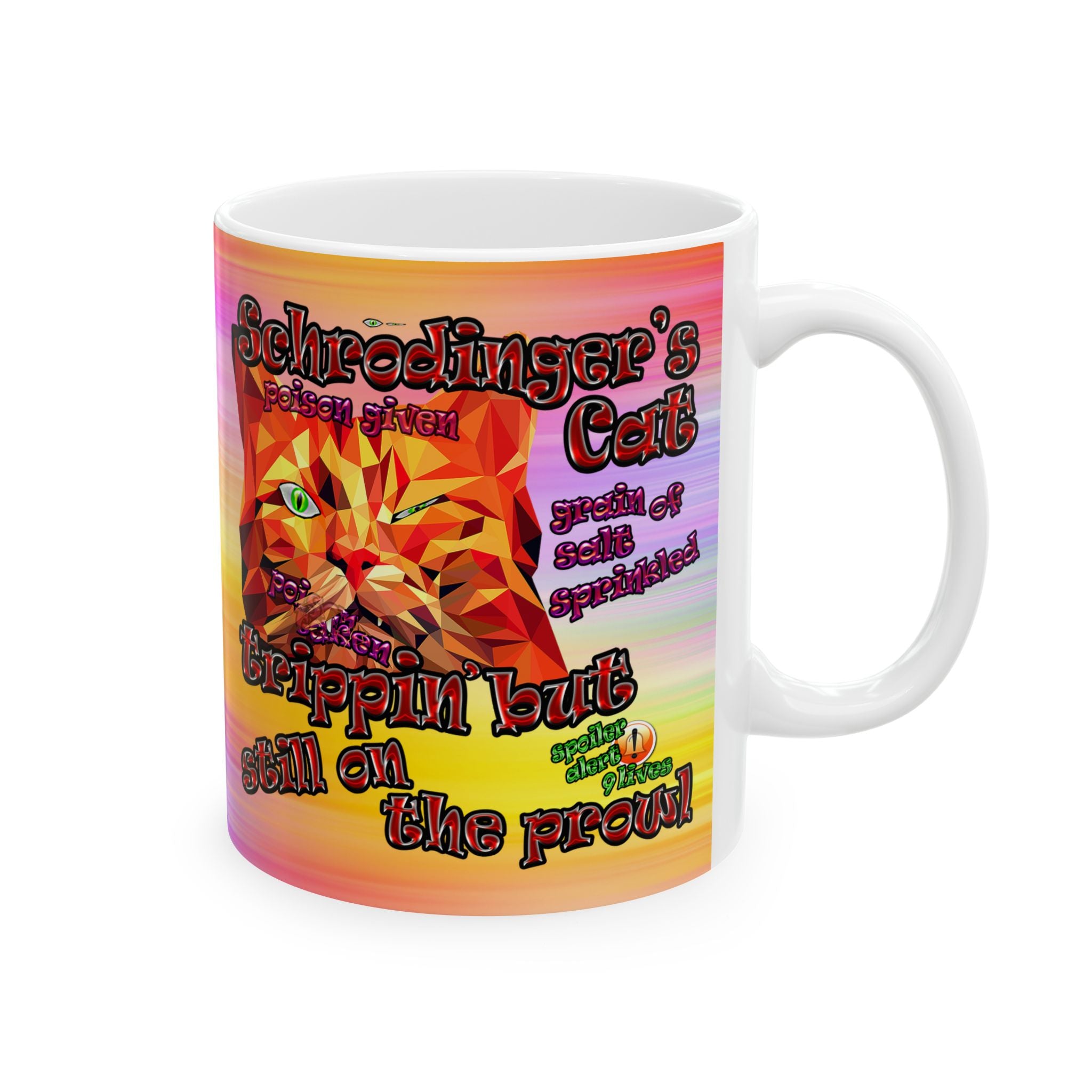 schrodinger's cat - White Mug (color blur)