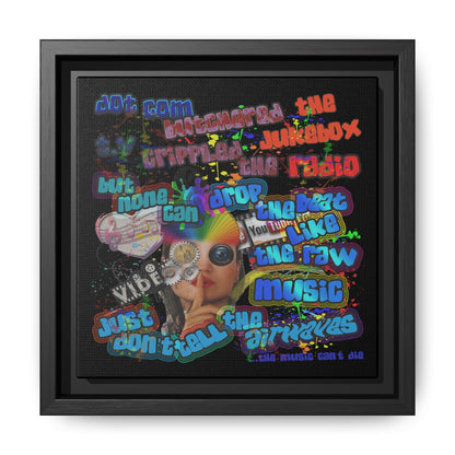 drop the beat - framed canvas art (black)