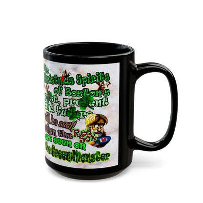 christmas spirits of boston - Black Mug (white marble)