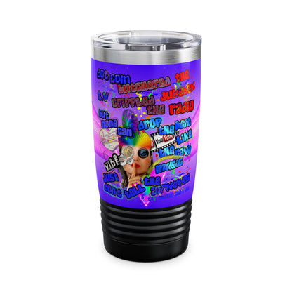 drop the beat - Ringneck Tumbler, 20oz  (purple-pink wave)