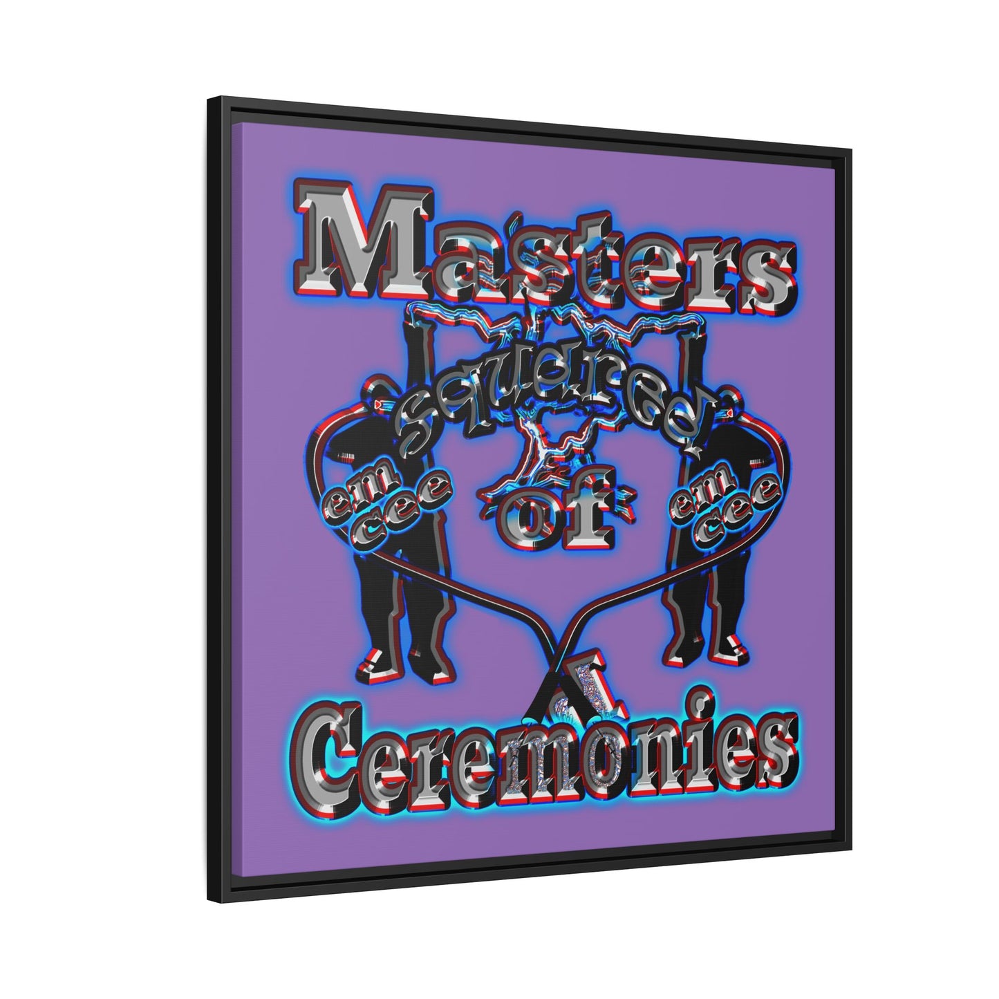 em cee squared - framed canvas art (light purple)