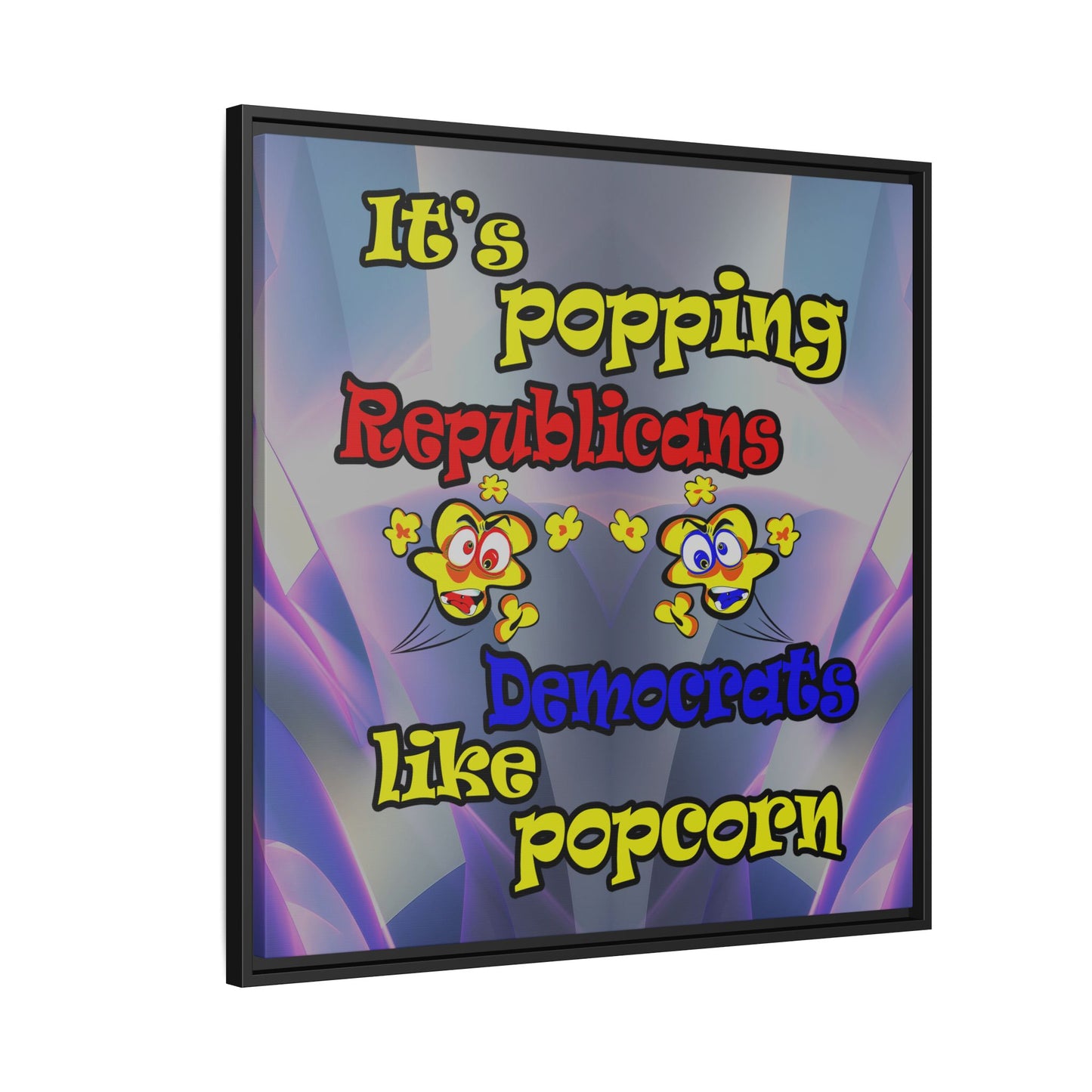 popping like popcorn - framed canvas art (grey-pink wave)