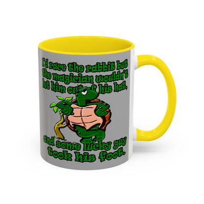 turtle race - Accent Mug (light grey)
