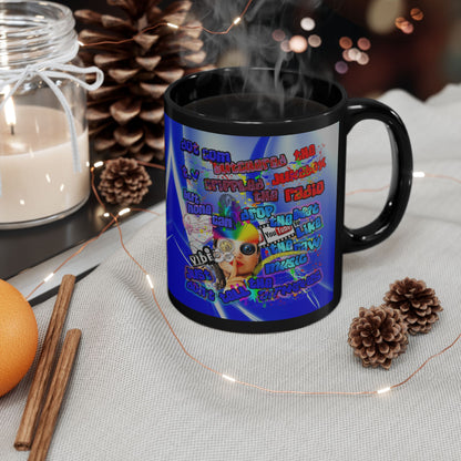 drop the beat - Black Mug (blue-white wave)